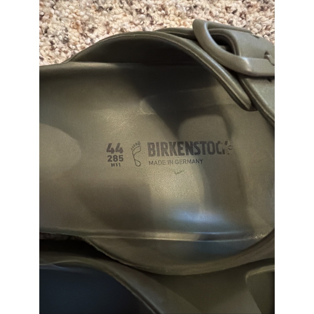 Birkenstock New Matte Olive Green Double Strap/Buckle Sandals Sz44 EU 12-12.5 US - Picture 3 of 5
